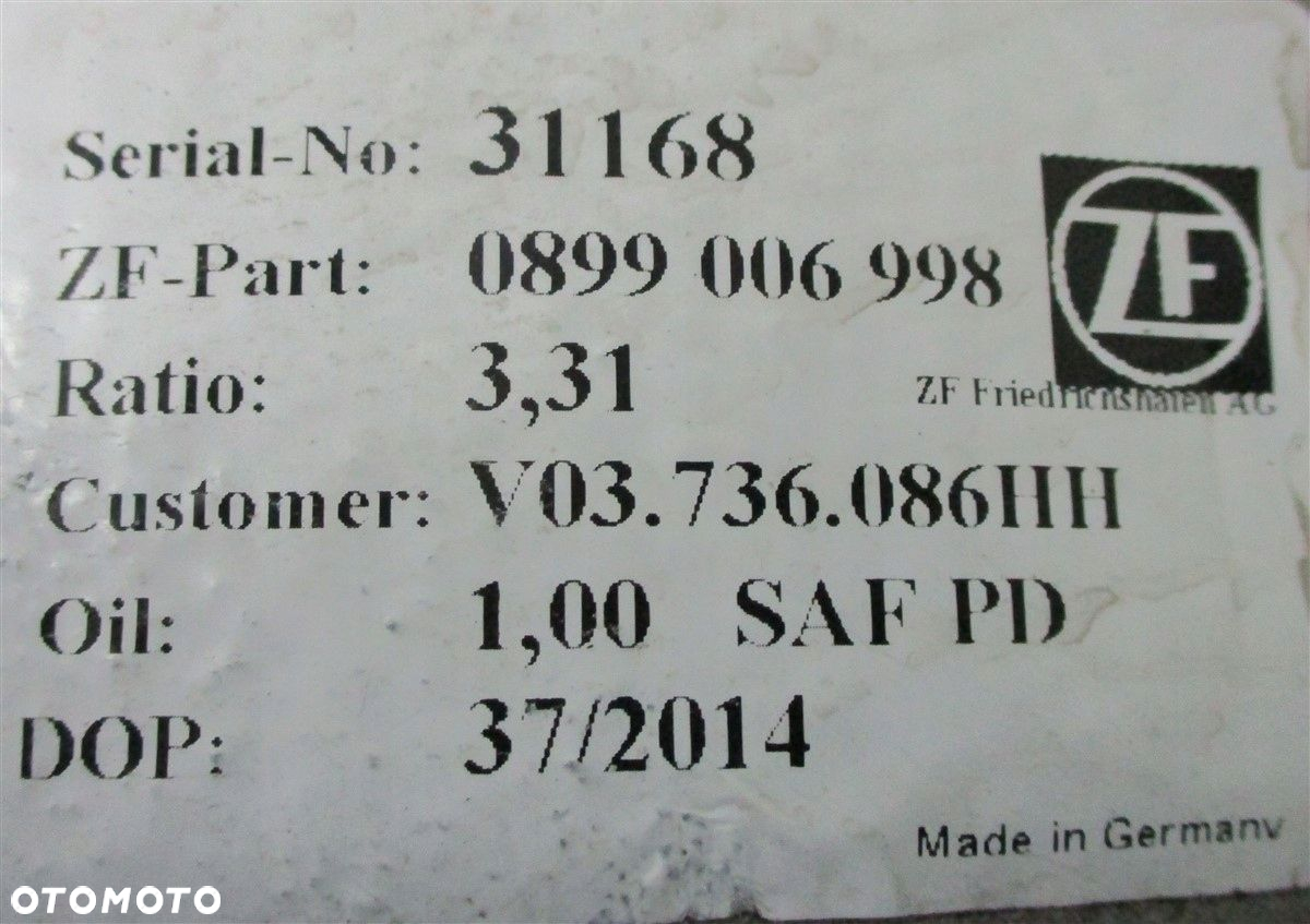 MOST TYŁ AUDI Q7 SQ7 4M 4.0 TDI V03736086HH 3.31 - 4