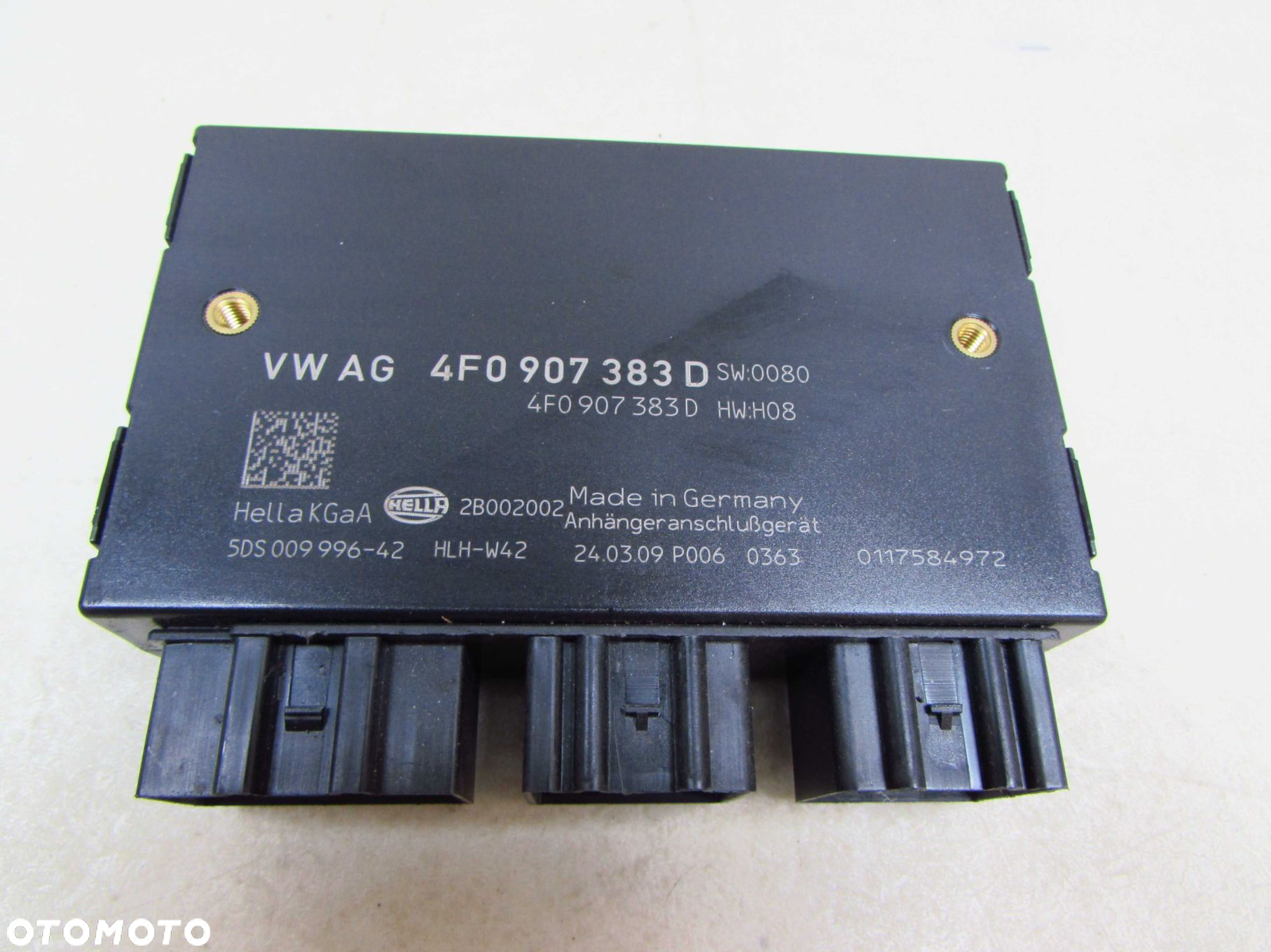 AUDI A6 C6 2.7 TDI 04-11 MODUŁ STEROWNIK HAKA 4F0907383D - 3
