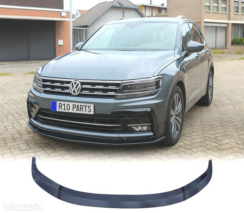 SPOILER LIP VOLKSWAGEN VW TIGUAN 16-20 LOOK R-LINE PRETO BRILHANTE - 1