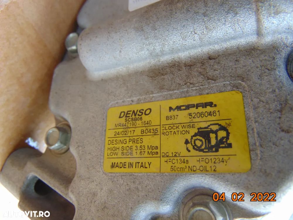 Compresor clima Fiat 1.2 benzina tipo fiat 500 abarth 500l 500c panda doblo evo punto lancya ypsilo - 3