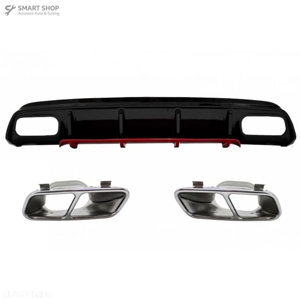 Difuzor Bara Spate cu Ornamente Crom Mercedes A-Class W176 Facelift (2 - 1