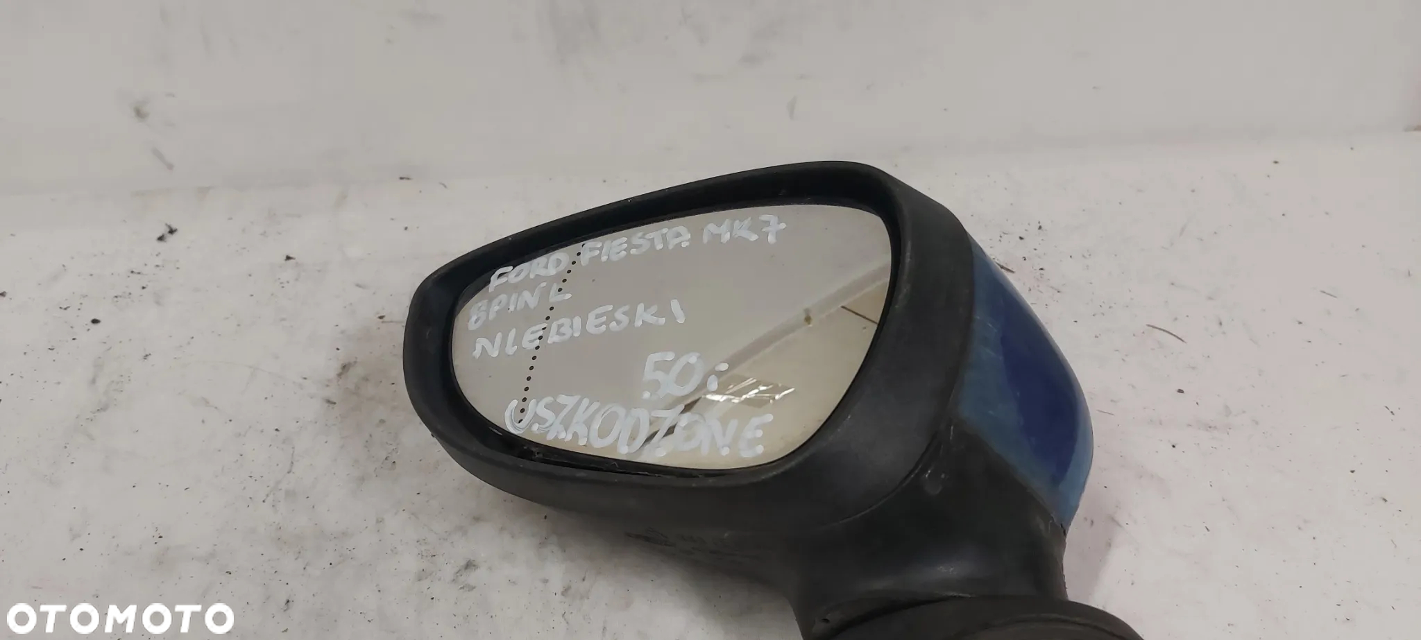 .  LUSTERKO ELEKTRYCZNE FORD FIESTA MK7 LEWE 8PIN NIEBIESKI !USZKODZONE! - 3