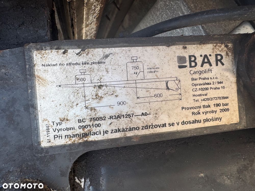 Winda załadunkowa BAR 750 kg podest 227/160 - 4