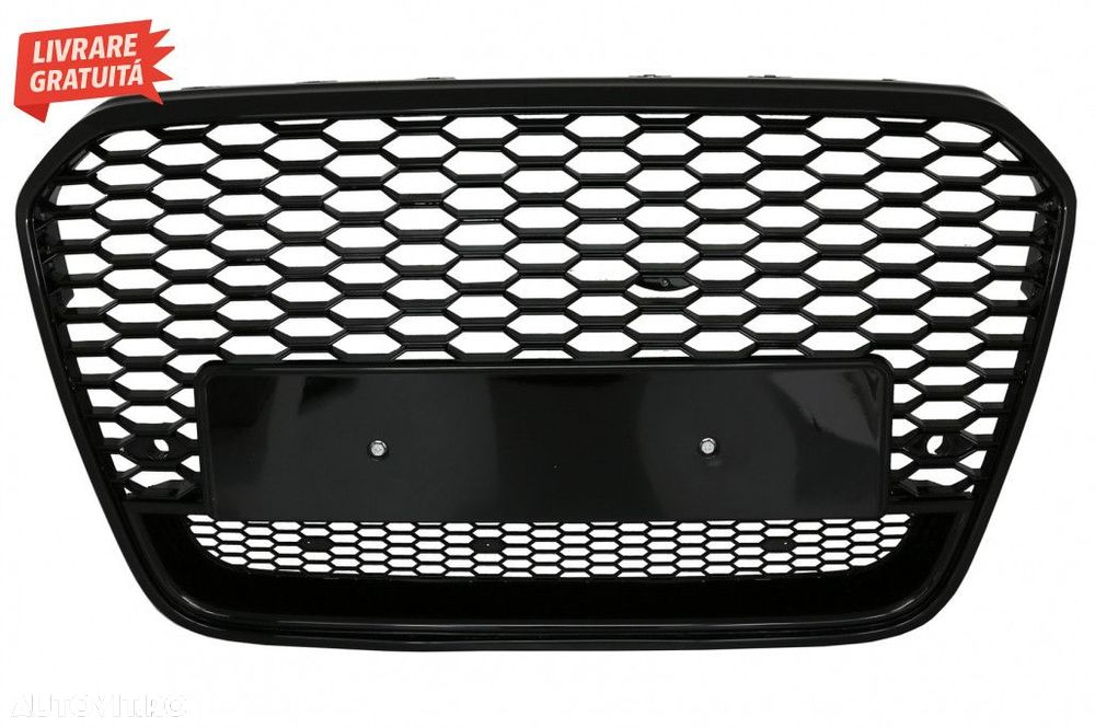 Grila Bara Fata Audi A6 C7 4G Pre-Facelift (2011-2014) RS6 Design Negr - 1