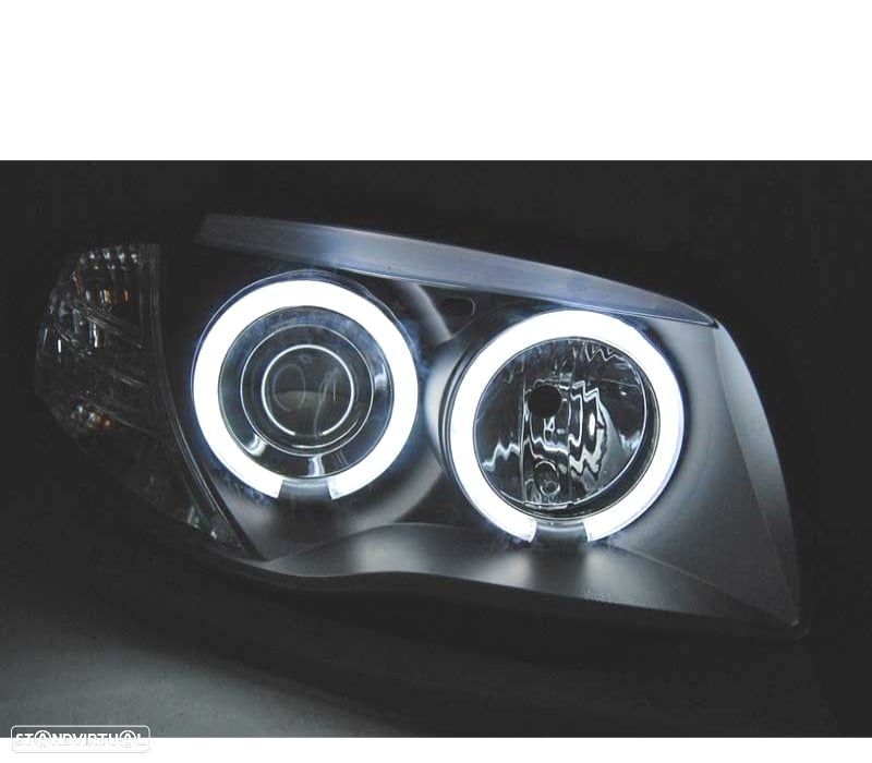 FARÓIS BMW E81 E87 E82 E88 ANGEL EYES CCFL FUNDO PRETO - 3