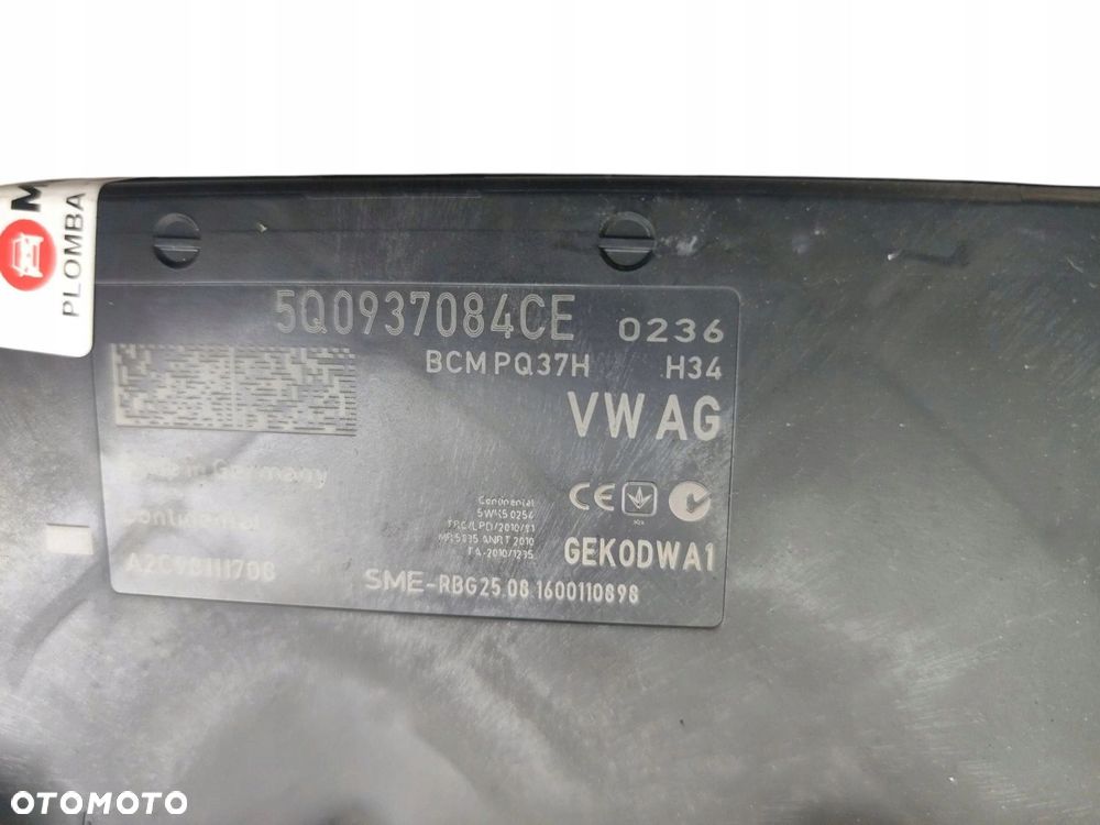 MODUŁ KOMFORTU BCM SKODA SUPERB III (2015-2019) 2.0 TDI 150KM 5Q0937084CE - 2