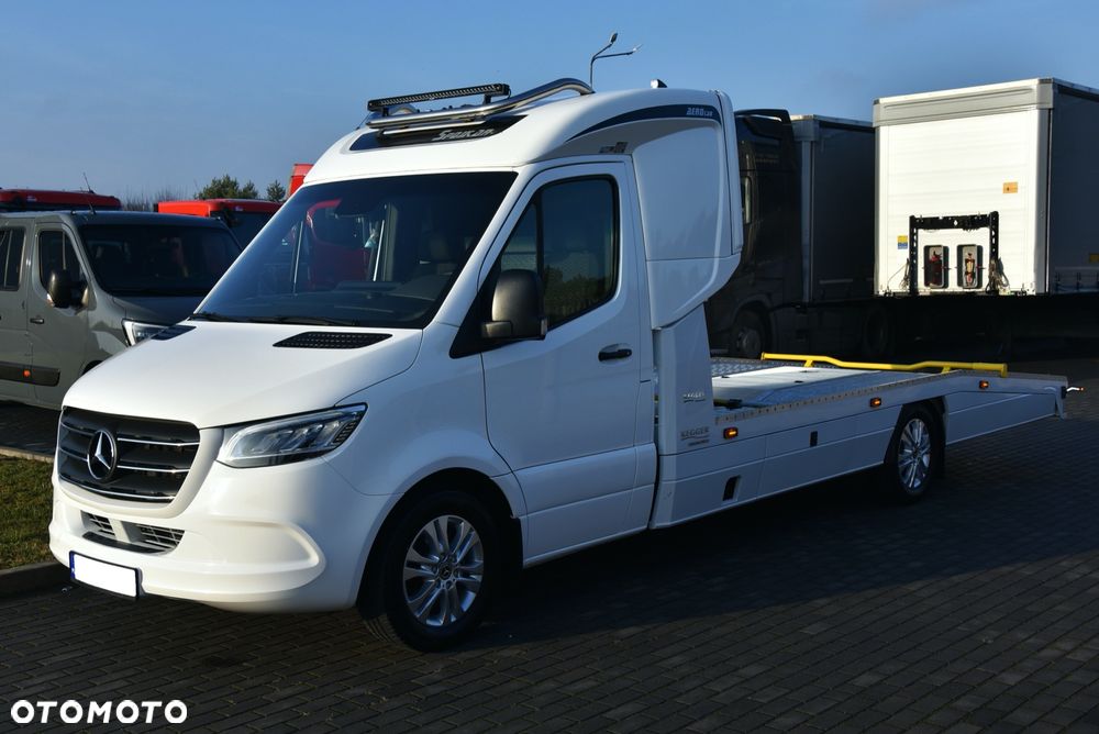 Mercedes-Benz SPRINTER 2022 / ZABUDOWA KEGGER LOW RACE + / AUTOLAWETA / HAK / 3.0 V6 AUTOMAT / DUŻY MBUX / KAMERA COFANIA / SYPIALKA SPOJKAR / PODUSZKI TYŁ / UNIKAT / STAN FABRYCZNIE NOWY - 4