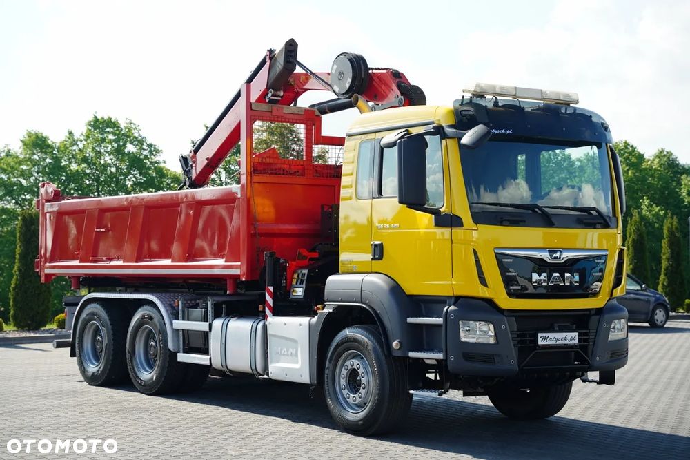MAN TGS 26.420 / 6x4 / WYWROTKA 2 STRONNA / HYDROBURTA / BORDMATIC + HDS PALFINGER 18002 / ROTATOR / PILOT / EURO 6 - 16