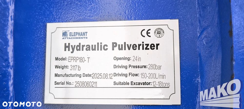 Szczęka krusząca nożyce wyburzeniowe Elephant EPRP180-T - 5