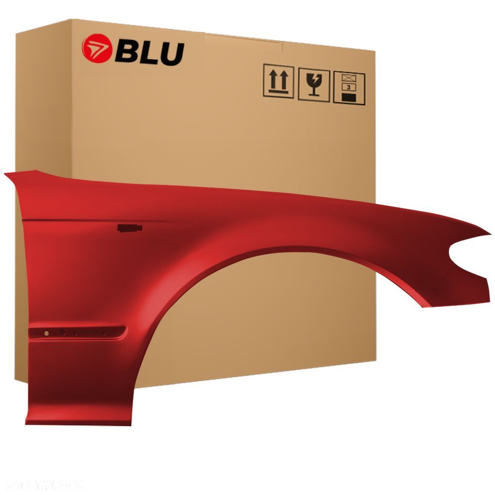 BLU Błotnik BMW 3 E46 438 prawy czerwony 01-05 przód sedan kombi FL LCI ocynk JapanRot - 1