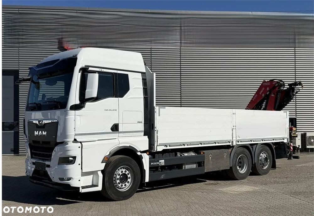 MAN TGX 26.470 6x2-4  OŚ PODWIESZANA - SKRĘTNA, HDS Dzwig Żuraw Fassi F235 + 5/6 funkcja chwytak/rotator + RADIO!!! Skrzynia 660x250cm - 5
