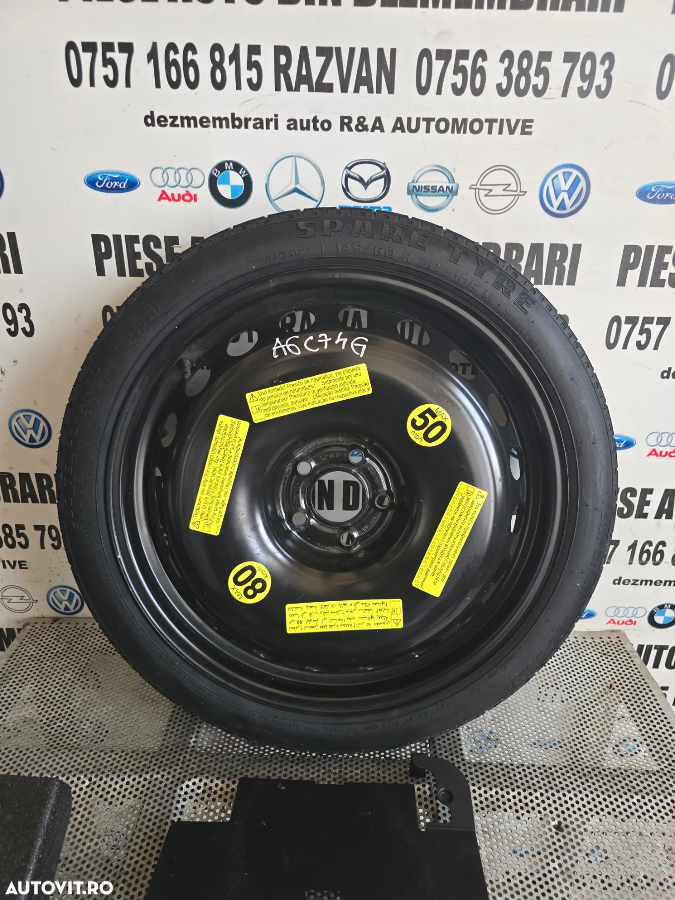 Kit Roata Rezerva Slim R20 Audi A6 C7 A7 A8 D4 Cric Cheie Roata Spuma Audi A6 C7 A8 D4 A7 145/60R20 - 8