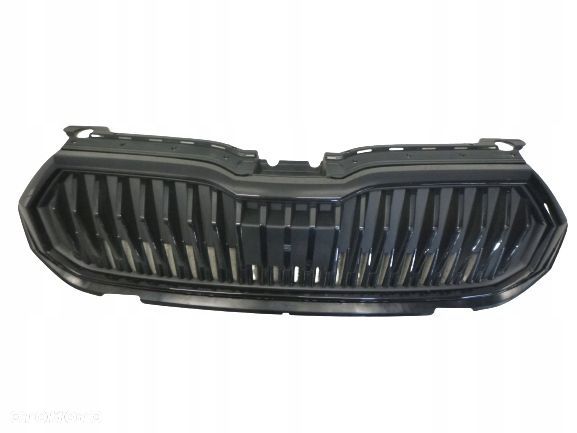 SKODA FABIA IV 4 6VA GRILL ATRAPA CHŁODNICY MIEJSCE NA RADAR KRATKA CZARNY ORYGINAŁ - 1