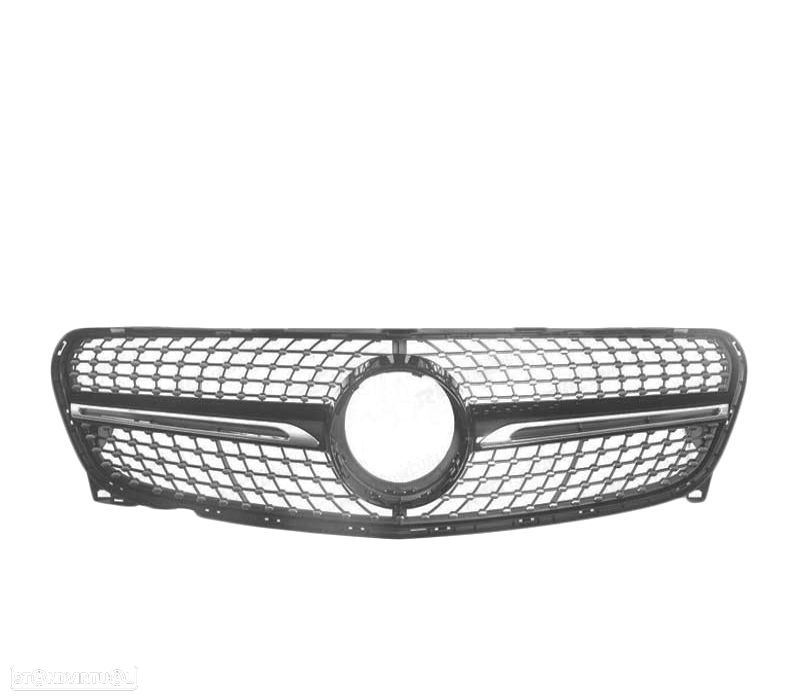 GRELHA FRONTAL MERCEDES CLASE GLA X156 AMG 15-17 LOOK DIAMOND PRETO - 2