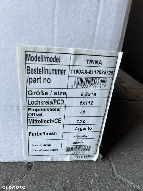 Felgi aluminiowe 19 cali DIEWE TRINA 5x112 8,5J ET35 BMW Volkswagen Audi Seat Skoda Mercedes - 13