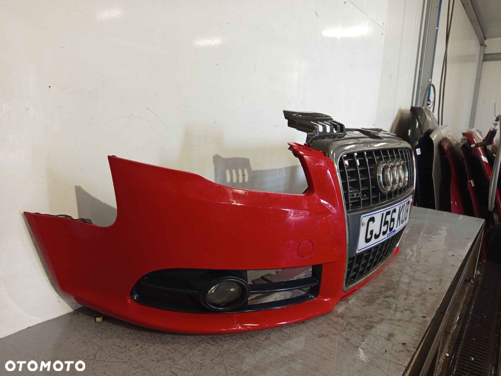 ^ ZDERZAK PRZÓD PRZEDNI AUDI A4 B7 S LINE LY3J CZERWONY HALOGENY - 2