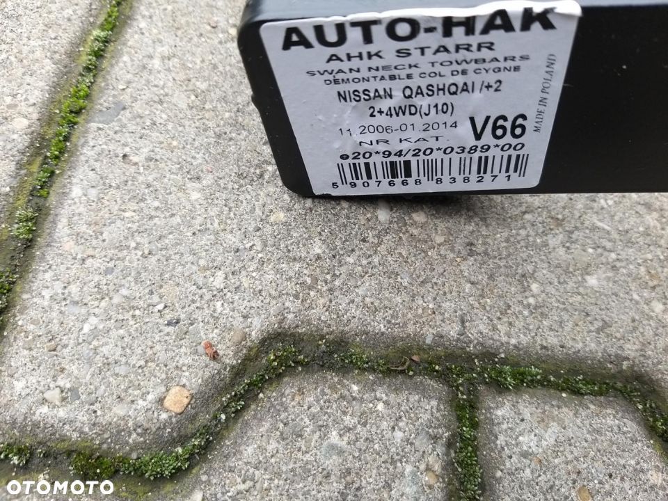 HAK NISSAN QASHQAI (J10)  11/06- 2+4WD (J 10), też 7 miejsc 11.2006 / 01.2014 demontowany wertyk - 2