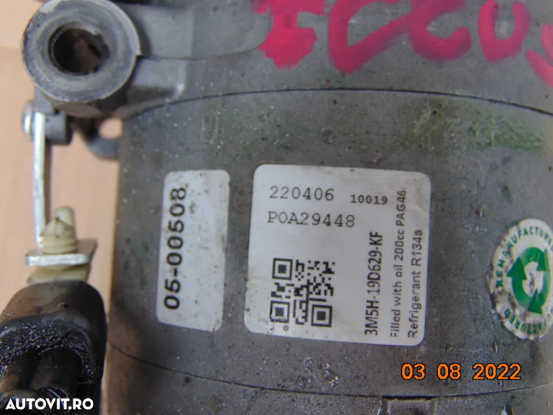 Compresor clima Ford Focus 1.6tdci  ca nou C max 1.6 fiesta - 3