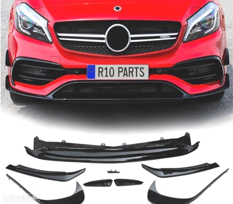 SPOILER LIP FRONTAL MERCEDES CLASE A W176 LOOK AMG A45 15-18 - 2