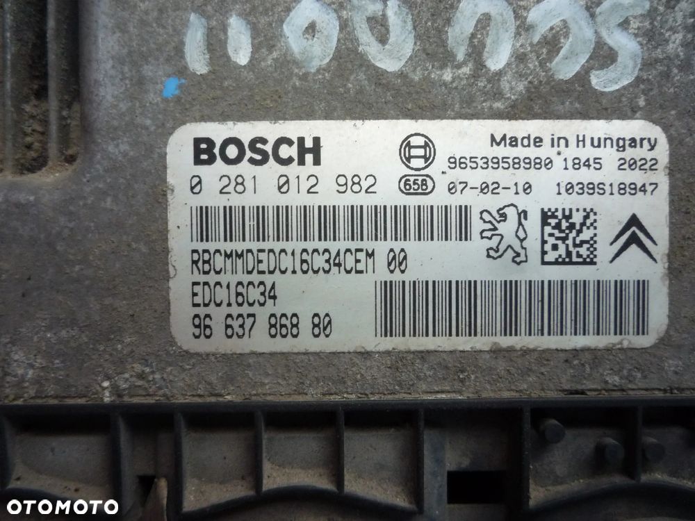 FIAT SCUDO II 1.6 JTD IMMO ZESTAW STARTOWY 0281012982 - 2