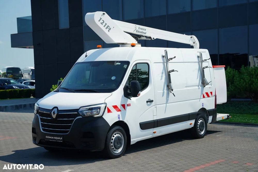 Renault MASTER / Platformă de lucru aeriană / Platformă de lucru metalică / Coș de ridicare FRANCE ELAVATEUR 121 Ft - 12 M / CAPACITATE MAXIMĂ DE RIDICARE 120 KG / EURO 6 - 10