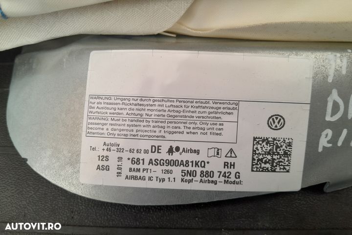 Airbag cortina dreapta 5N0880742G 5N0880742G Volkswagen VW Tiguan 1 5 - 3