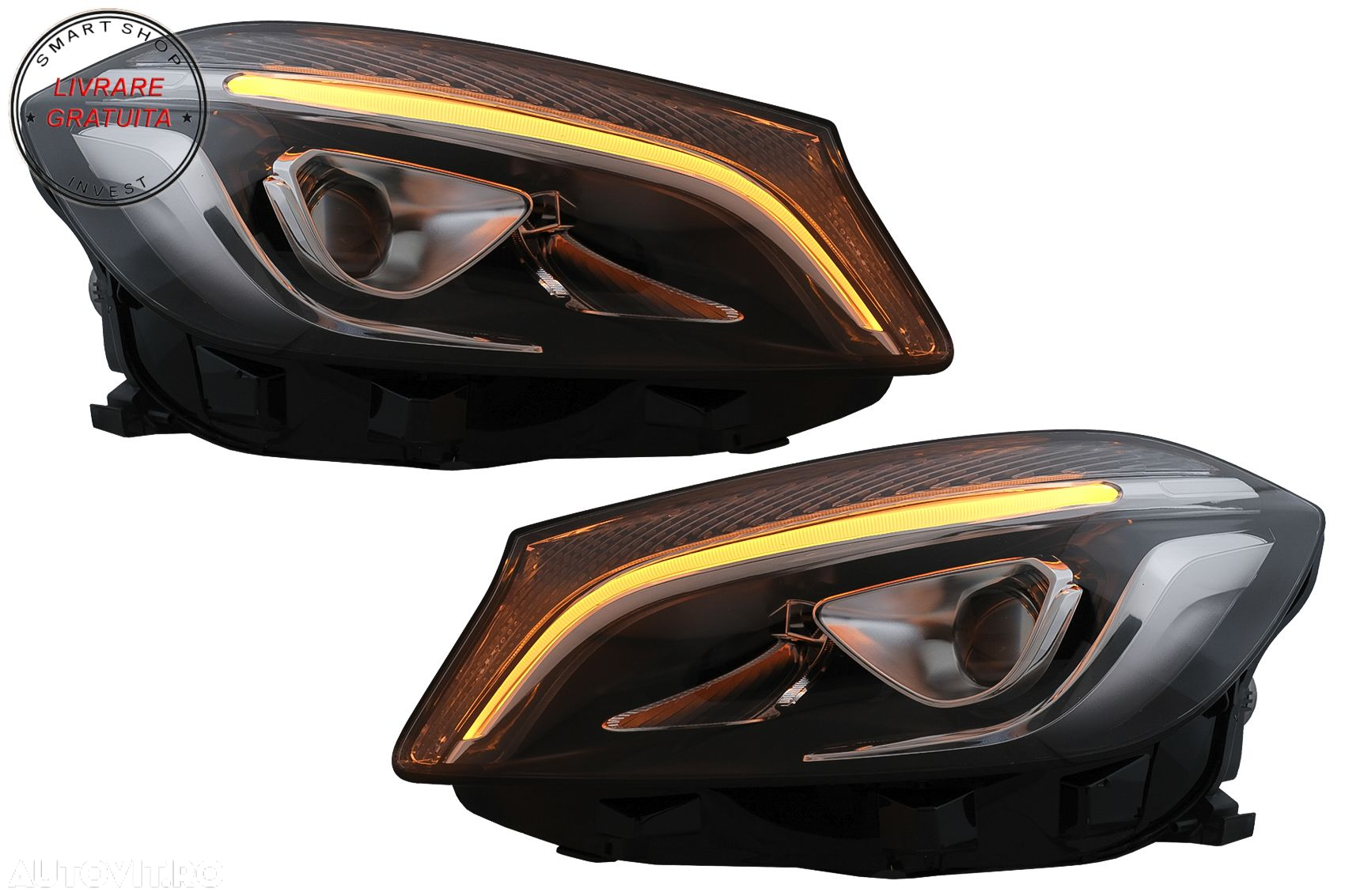 Faruri Full LED Mercedes A-Class W176 (2012-2018) doar pentru Halogen- livrare gratuita - 11