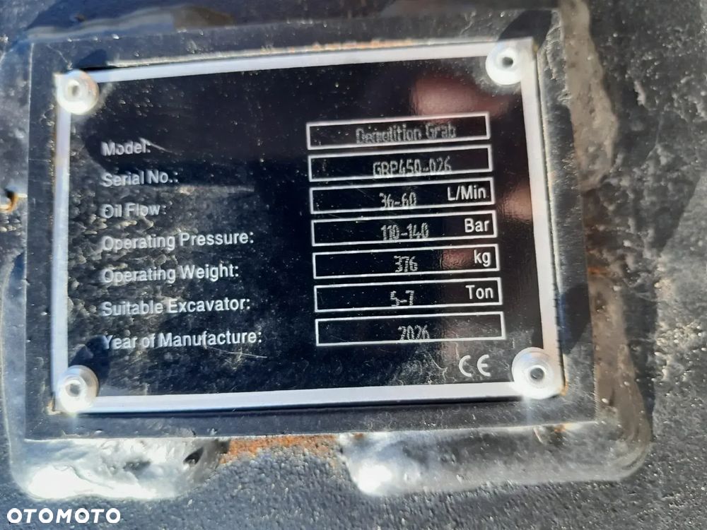 Chwytak hydrauliczny obrotowy sortujący wyburzeniowy kleszcze fi45mm 376kg. NOWE!!! - 10