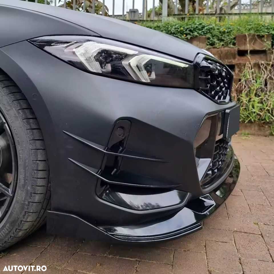 Extensii Aripioare Prelungiri Bara Fata M BMW G20 G21 LCI Facelift, Lip Splitere Negru Lucios - 1