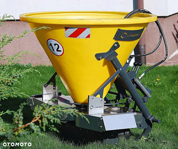 Rozsiewacz nawozów sadowniczy lej dwutalerzowy 300 L Hydraulika Langren Transport Raty - 2