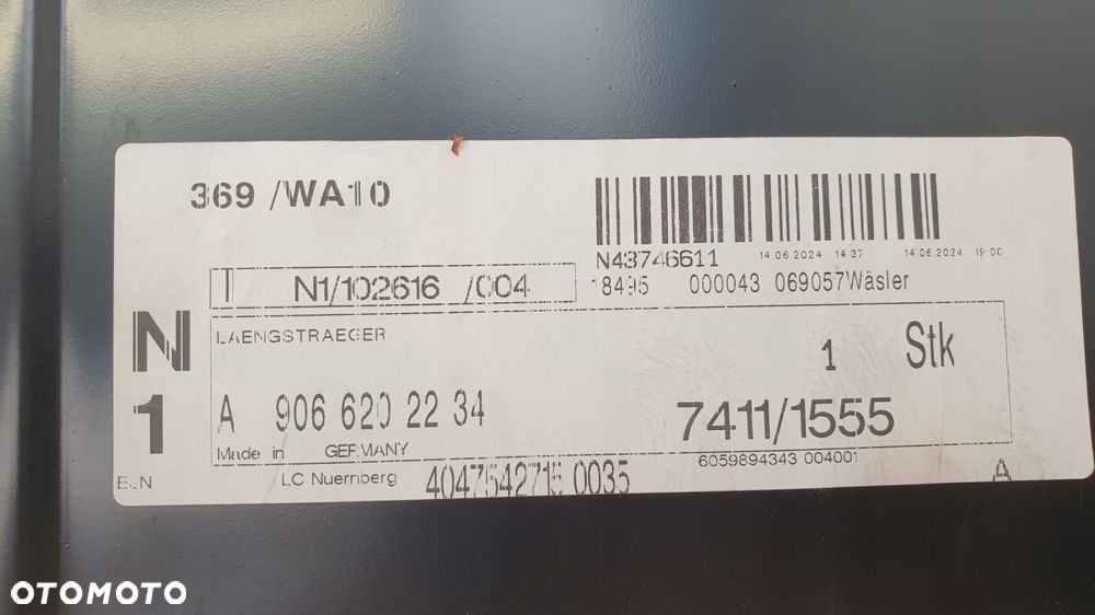 mercedes sprinter w906 podłużnica strefa zgniotu lewa a9066202234 - 4