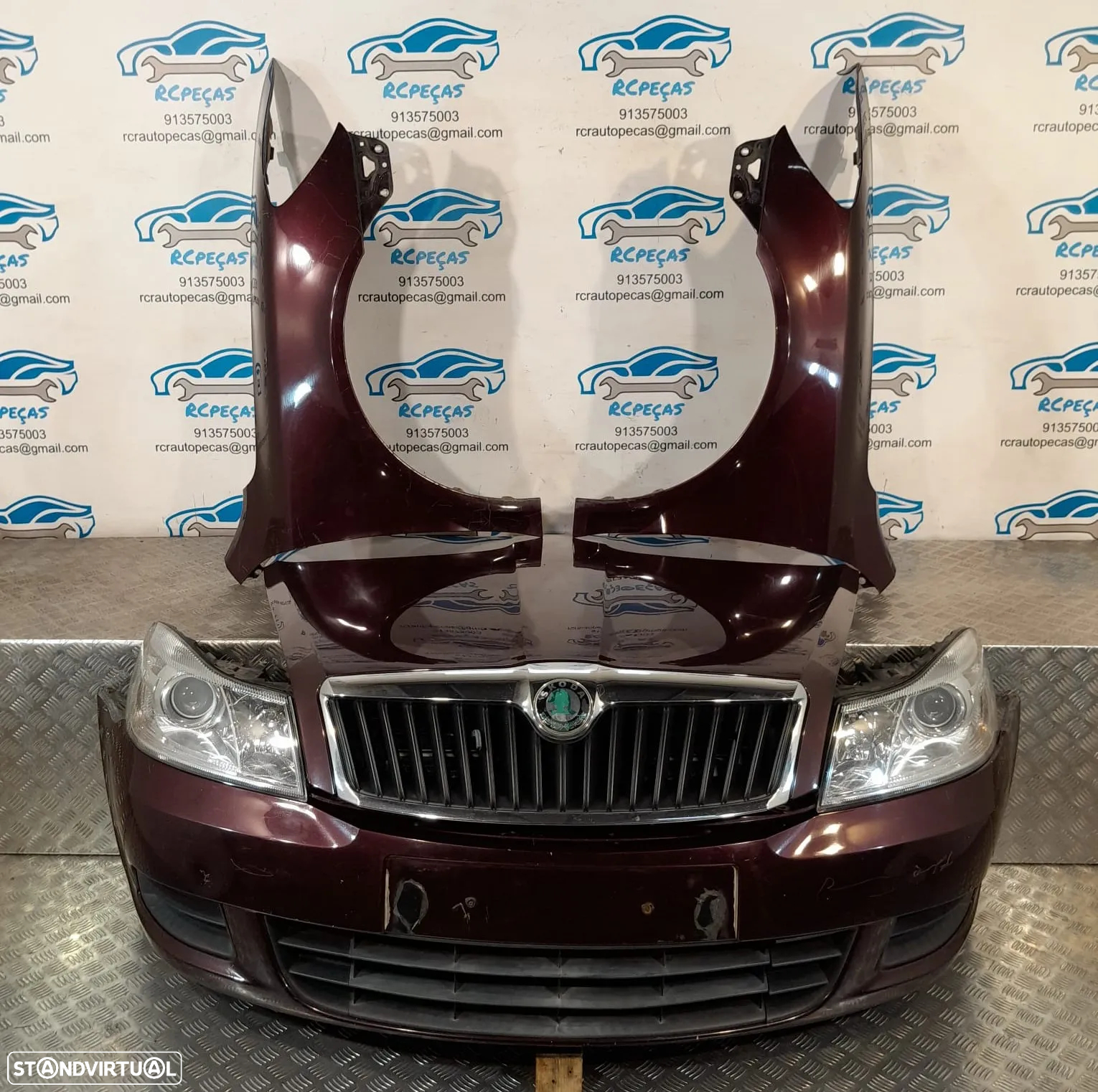 FRENTE COMPLETA SKODA OCTAVIA II 2 MK2 FACELIFT 1Z3 CAPOT PARACHOQUES GUARDA-LAMAS OTICAS RADIADOR VENTILADOR FRENTE FIBRA REFORÇO - 28