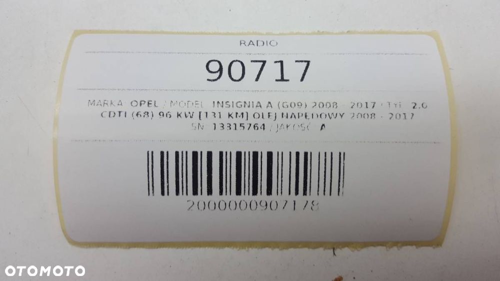 RADIO OPEL INSIGNIA A 2009 13315764 EUROPA - 5