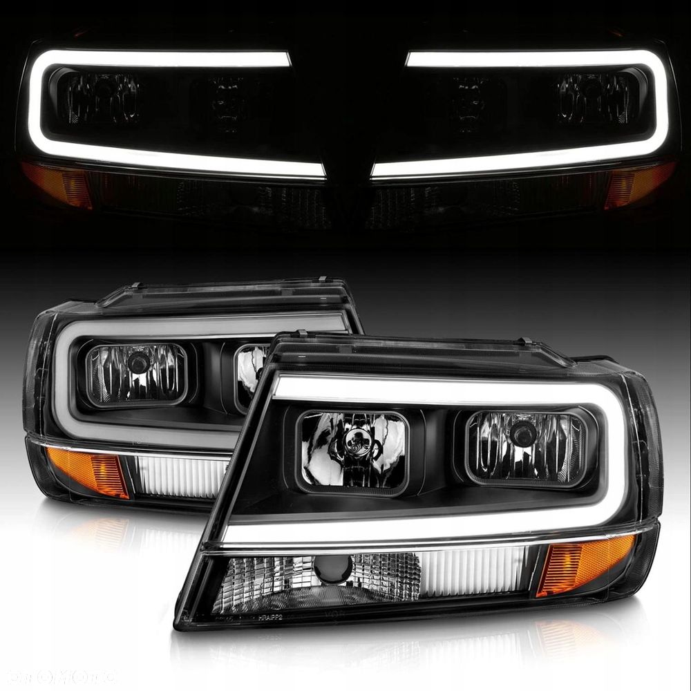 Reflektory Lampy kpl Tube LED Neon Black Tuning Jeep Grand Cherokee WJ 99- - 1