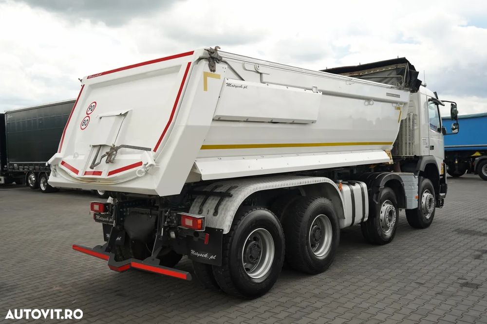 Volvo FMX 460 / 8x4 / BASCULATOR SPATE / CLAPETĂ HIDRAULICĂ / I-SHIFT / PERDĂ ELECTRICĂ / EURO 6 / - 12