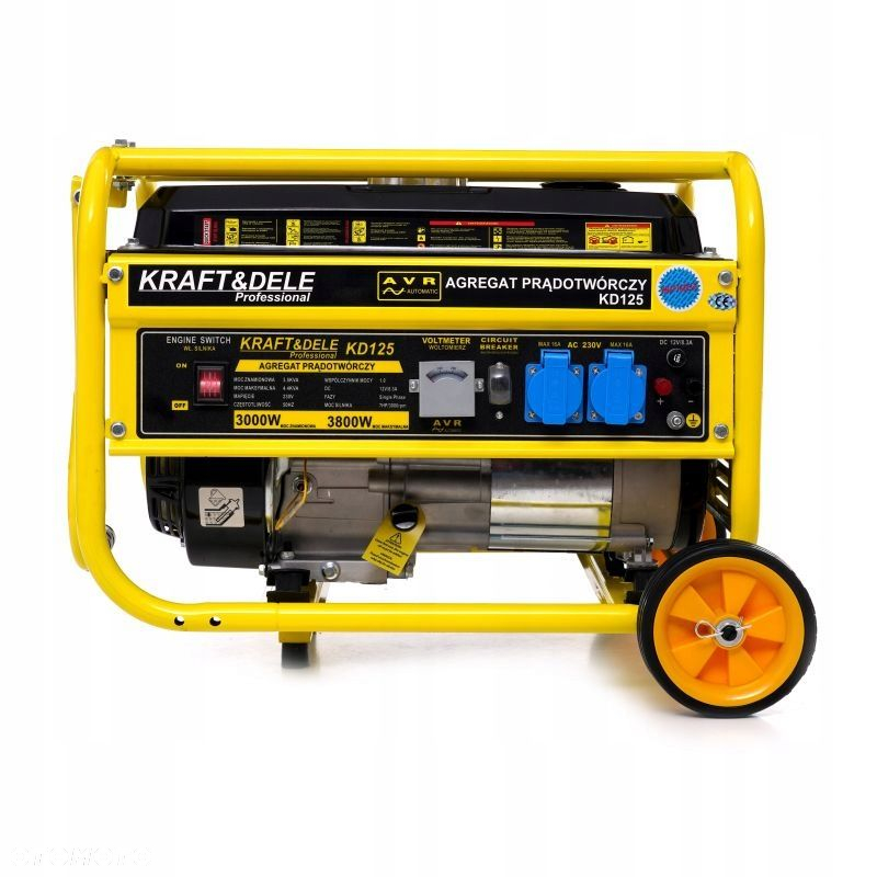AGREGAT PRĄDOTWÓRCZY PRZENOŚNY JEDNOFAZOWY KRAFTDELE 3800W 12/230V BENZYNA - 10