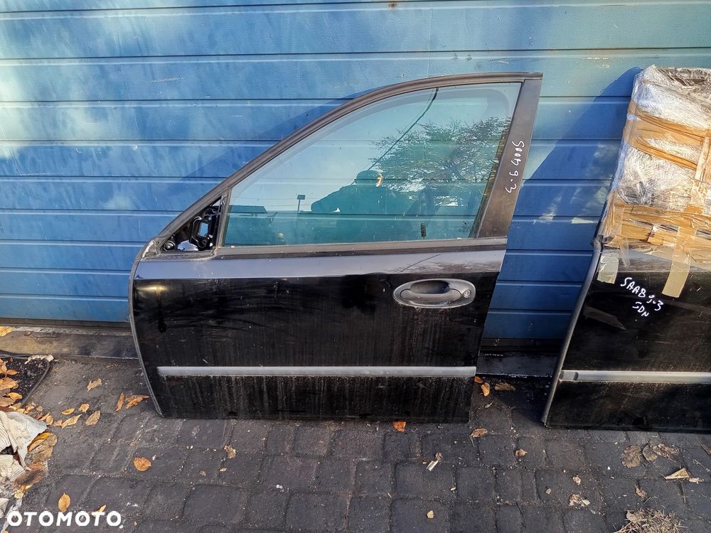SAAB 9-3 93 02- SEDAN DRZWI LEWE PRZEDNIE SZYBA ZAMEK PODNOŚNIK KLAMKA - 1