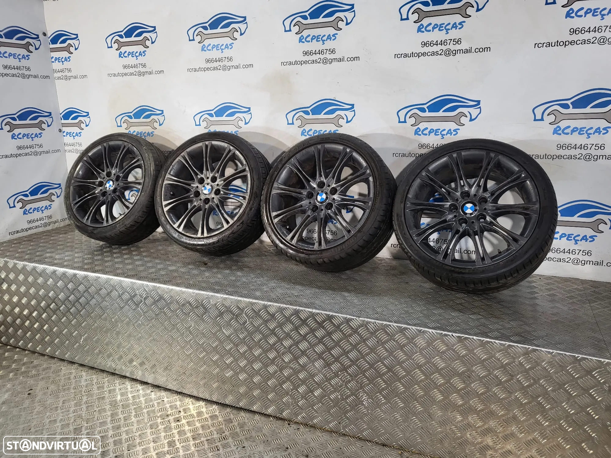 .Conjunto Jantes 18 Originais Pack M Style 135 BMW Serie 3 E46 8J 8.5J ET47 ET50 5x120 7896490 7896470 - 4