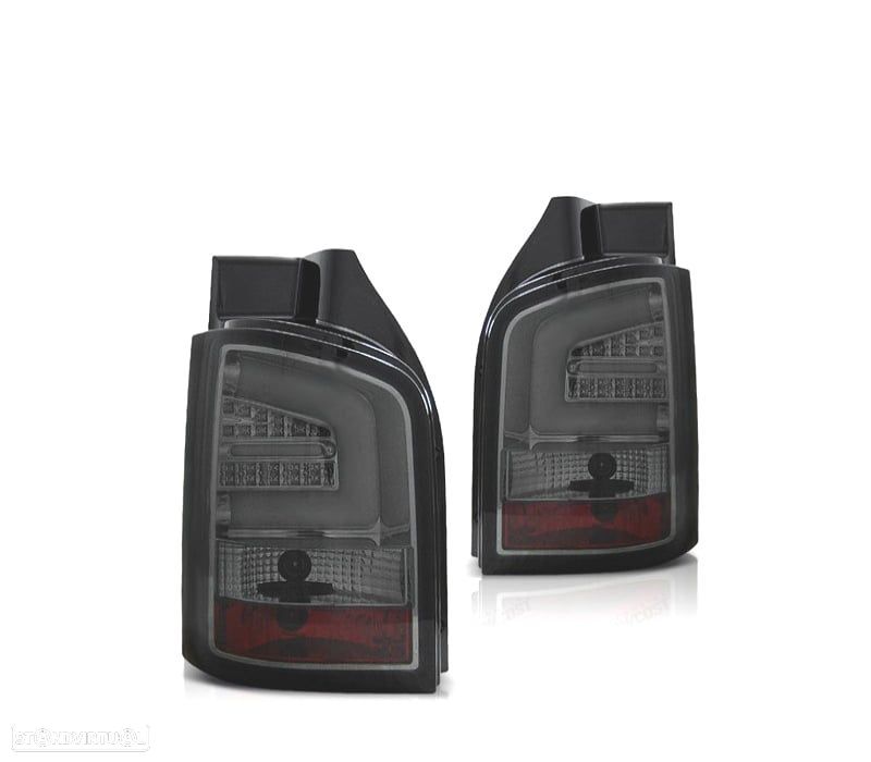 FAROLINS TRASEIROS VOLKSWAGEN VW T5 1P 03-09 LIGHT BAR CROMADO FUMADO - 1