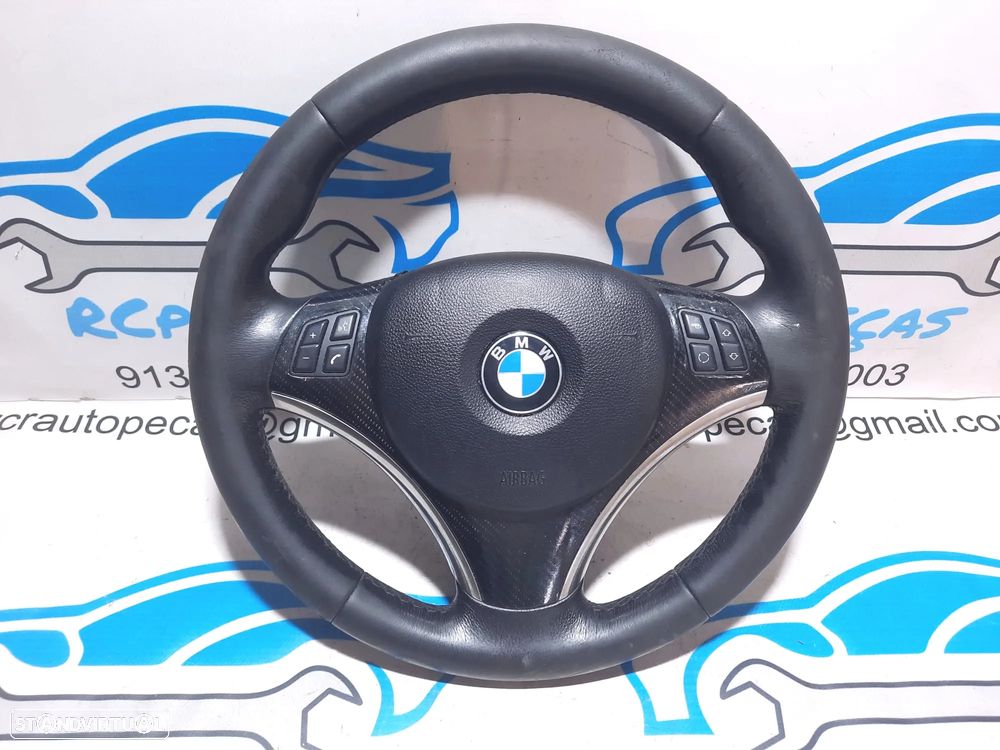 VOLANTE GUIADOR COMPLETO BMW SERIE 3 E91 TOURING E90 E92 E93 SERIE 1 E81 E82 E87 E88 X1 E87 PELE AIRBAG COMANDOS MULTIFUNÇÕES CONTROLO - 1