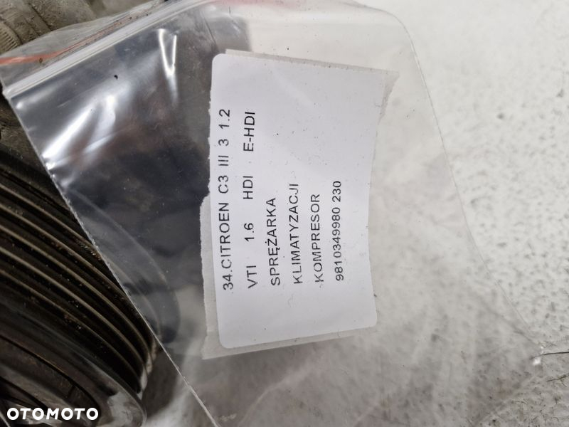 CITROEN C3 III 3 1.2 VTI 1.6 HDI E-HDI SPRĘŻARKA KLIMATYZACJI KOMPRESOR 9810349980 - 2