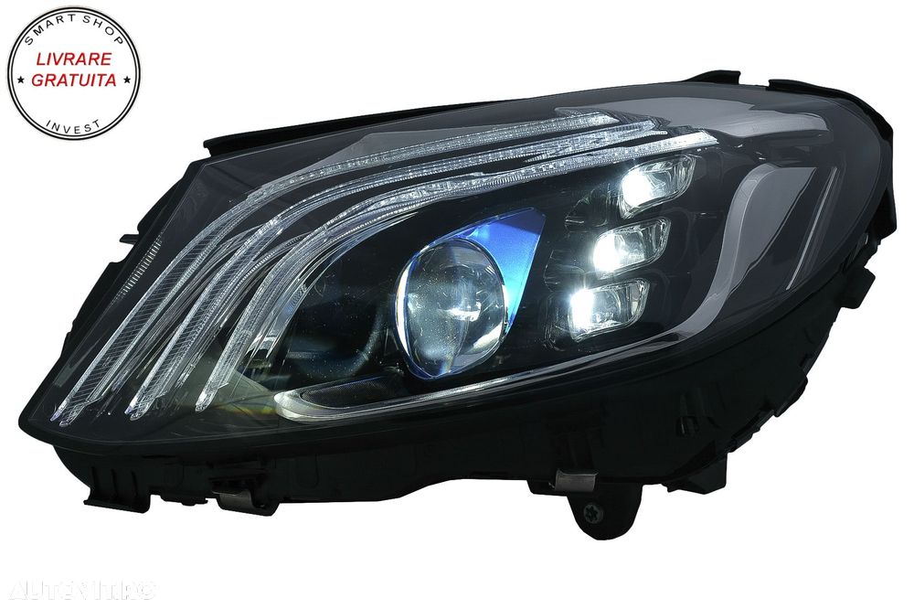 Faruri Full LED Mercedes C-Class W205 S205 (2014-2020) LHD W222 Design- livrare gratuita - 2