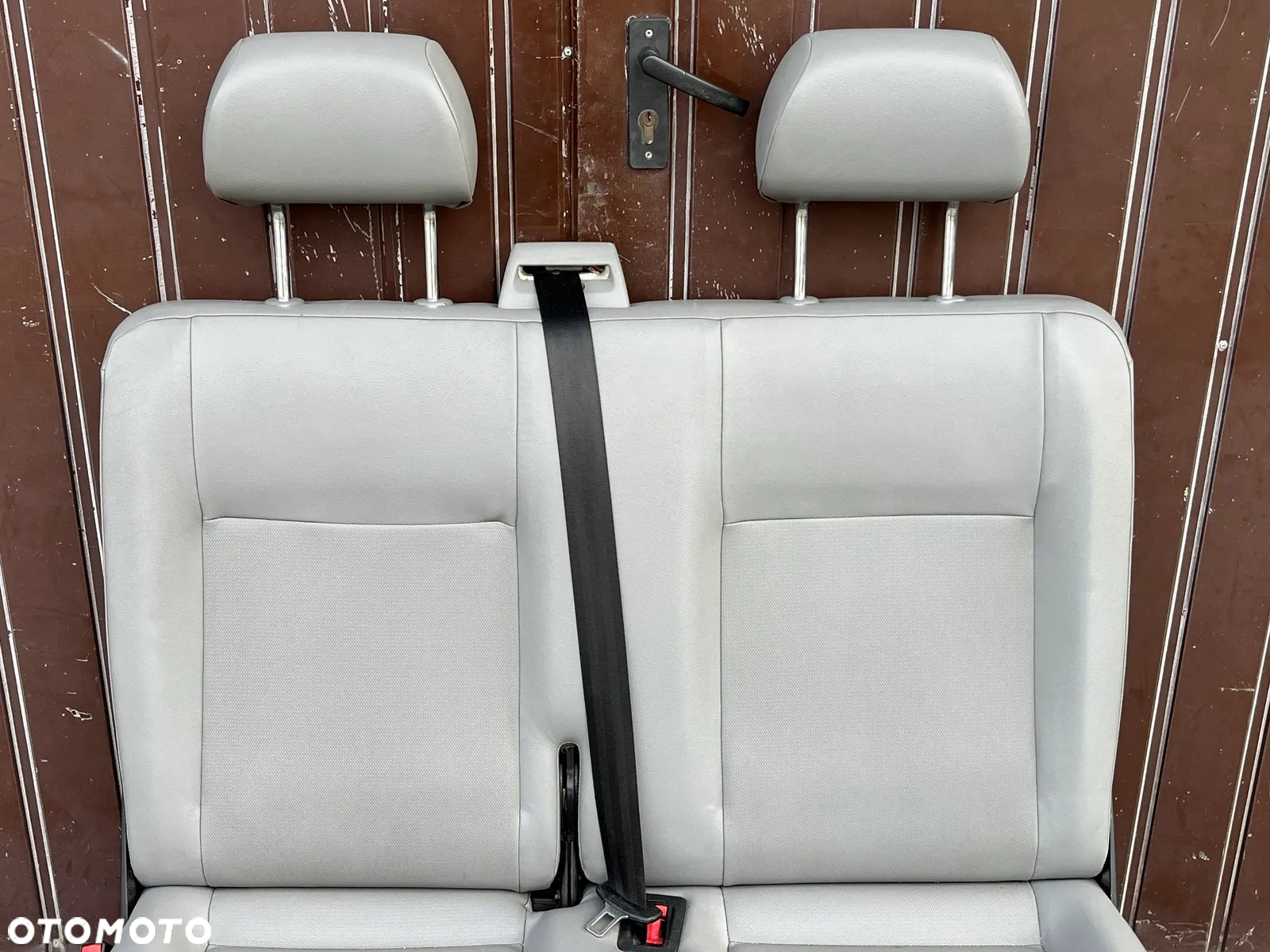 FOTEL KANAPA DWÓJKA 2 II DRUGI RZĄD ŚRODKOWY SKAJA SKÓRA ISOFIX VW T5 LIFT T6 CARAVELLE TRANSPORTER EU - 3