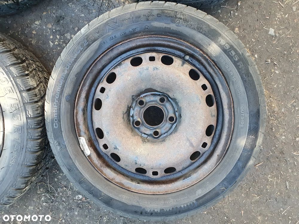 VW AG R15 4x KOŁO 5x100 195/55/R15 KOMPLET 4 KÓŁ ORYGINALNE FELGI 15 6J ET43 6Q0601027B - 4