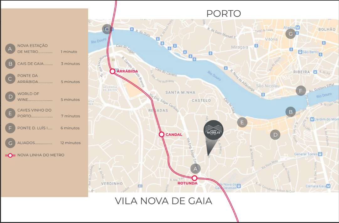 T2 novo Emp. Douro Nobilis II junto á linha do Metro VL8 e vista rio - Grande imagem: 4/17