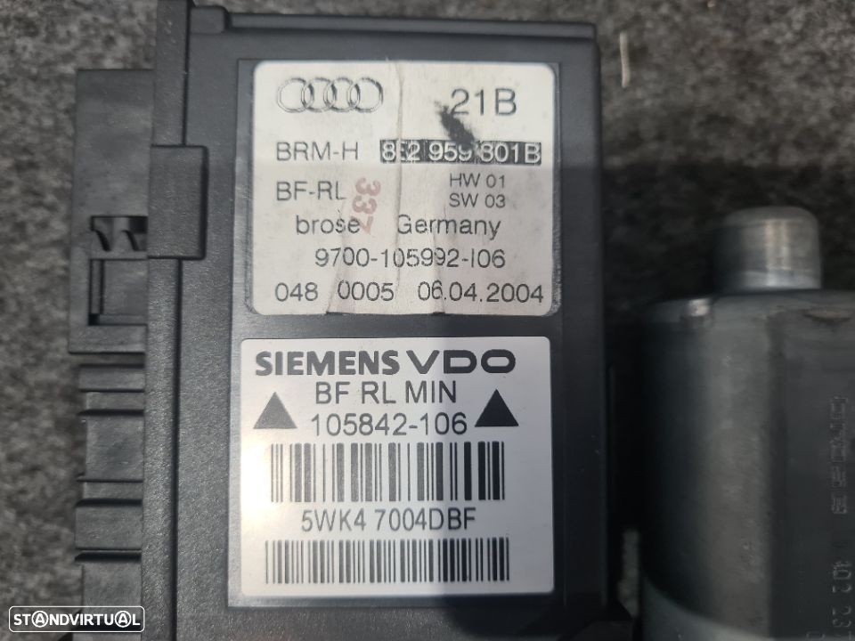 MOTOR SISTEMA ELEVADOR VIDROS FRENTE FRONTAL ESQUERDO SIEMENS 8E2959801B AUDI A4 B6 - 5