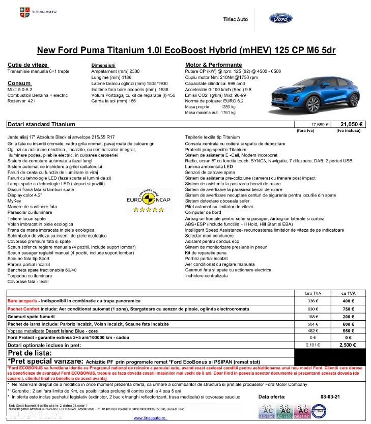 Ford Puma 1.0 EcoBoost MHEV Titanium - 12