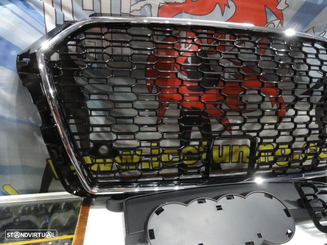 Grelha frontal Audi A3 8V +2017 HATCHBACK / LIMOUSINE / CABRIO, RS3 LOOK cromado e preto brilhante - 3