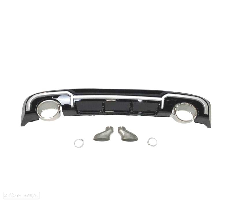 DIFUSOR TRASEIRO AUDI A3 SPORTBACK 16- LOOK RS3 + PONTEIRA DE ESCAPE - 2