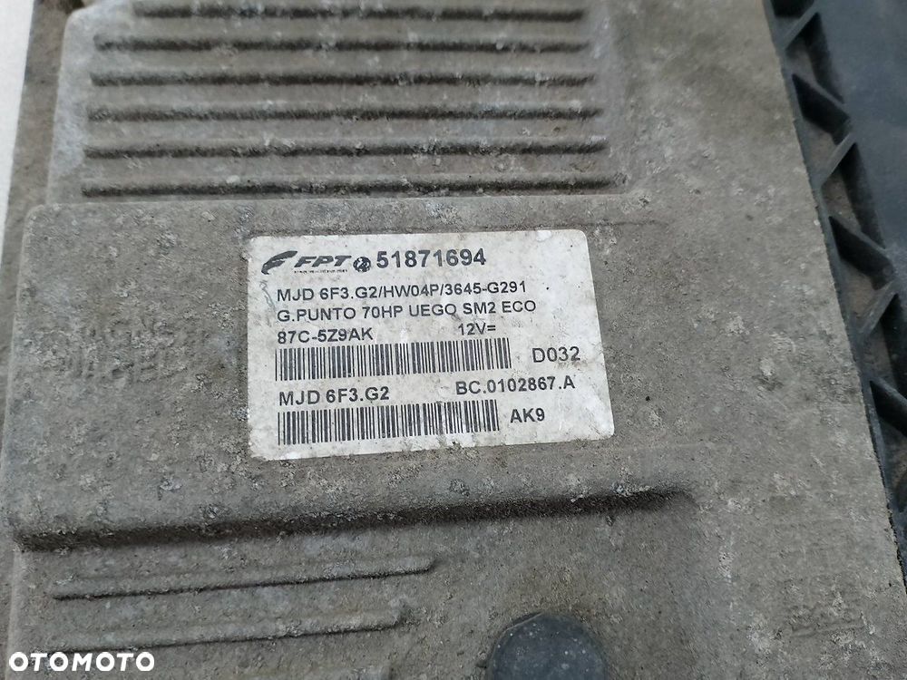 KOMPUTER, STEROWNIK FIAT PUNTO EVO 51871694  MJD 6F3.G2 1.3 MJT - 2